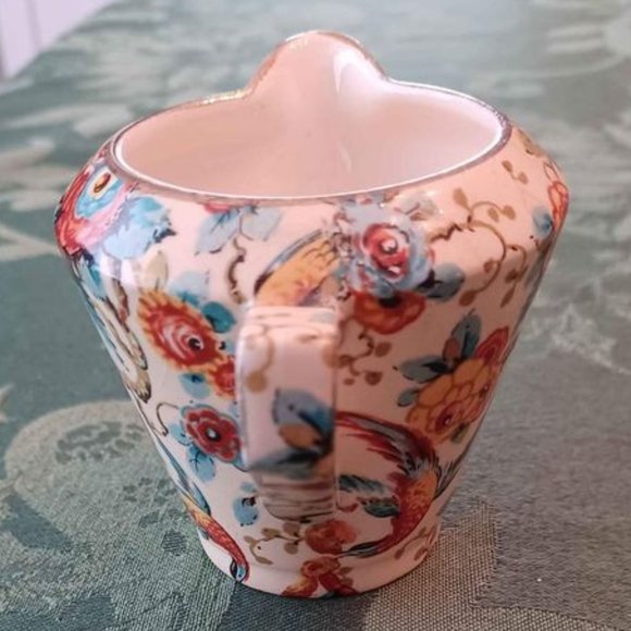 Grimwades England Royal Winton Ivory Norman Exotic Birds 1930s Creamer & Saucer - Picture 9 of 10